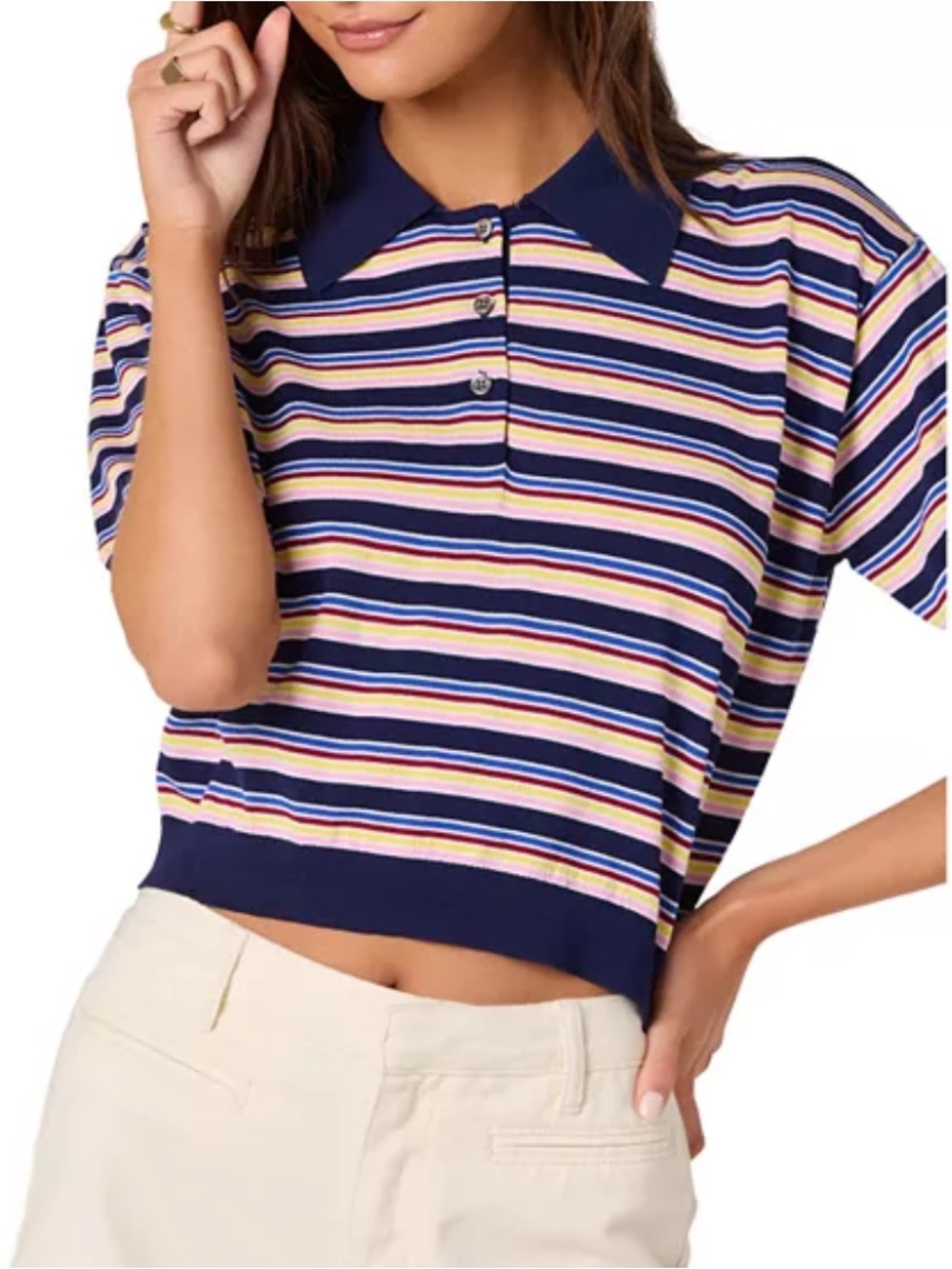 ASTR the Label Stripe Polo